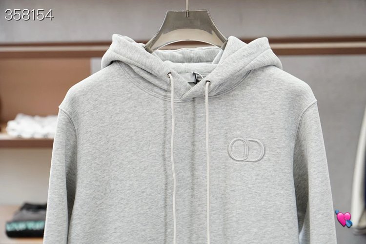 DiorDior classic CD embroidered hooded pure cotton men's fashionable casual hooded sweatshirt | Suup