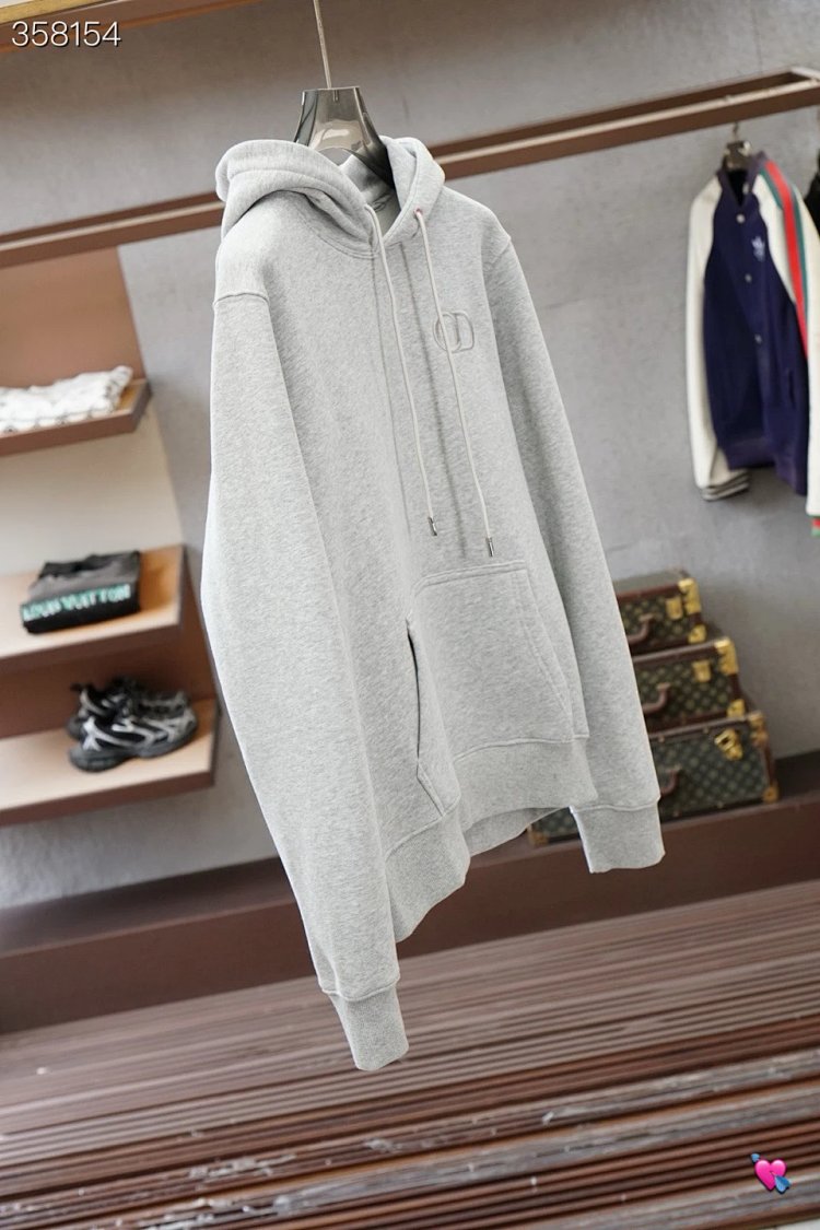 DiorDior classic CD embroidered hooded pure cotton men's fashionable casual hooded sweatshirt | Suup