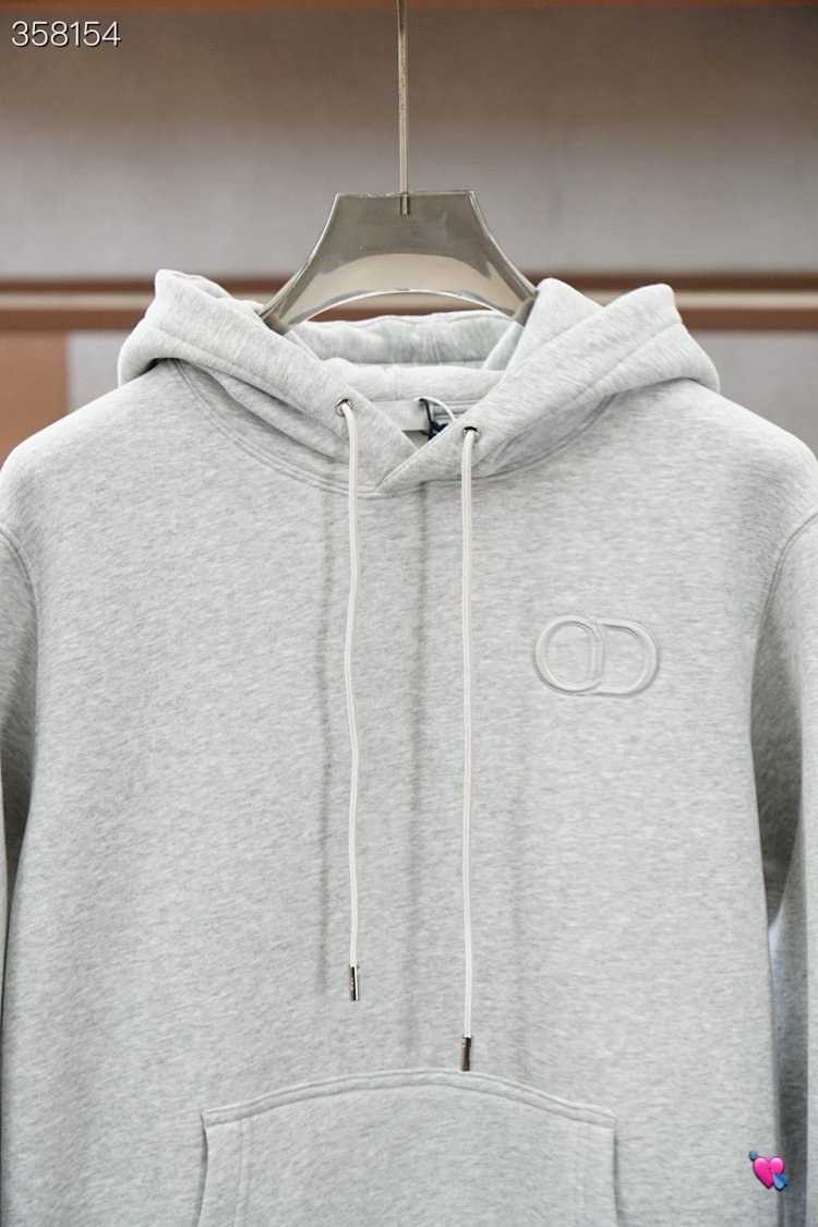 DiorDior classic CD embroidered hooded pure cotton men's fashionable casual hooded sweatshirt | Suup
