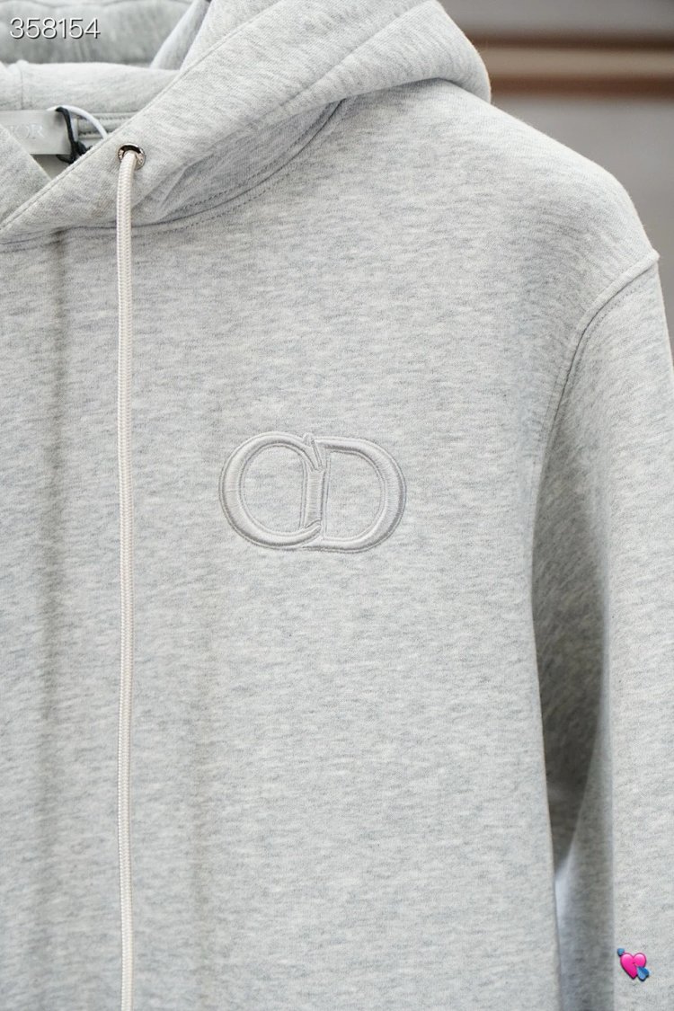 DiorDior classic CD embroidered hooded pure cotton men's fashionable casual hooded sweatshirt | Suup