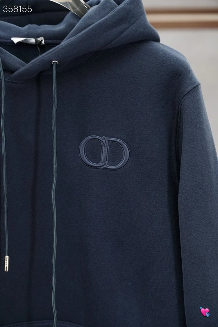 DiorDior classic CD embroidered hooded pure cotton men's fashionable casual hooded sweatshirt | Suup