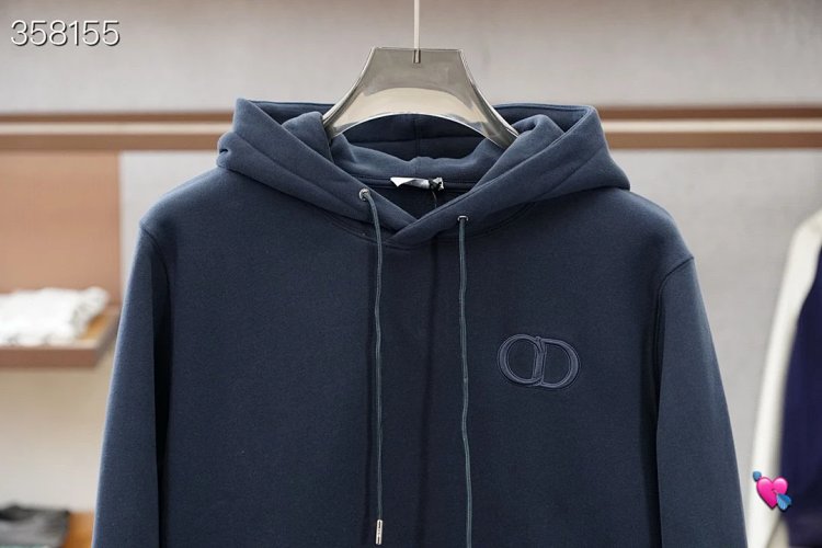 DiorDior classic CD embroidered hooded pure cotton men's fashionable casual hooded sweatshirt | Suup
