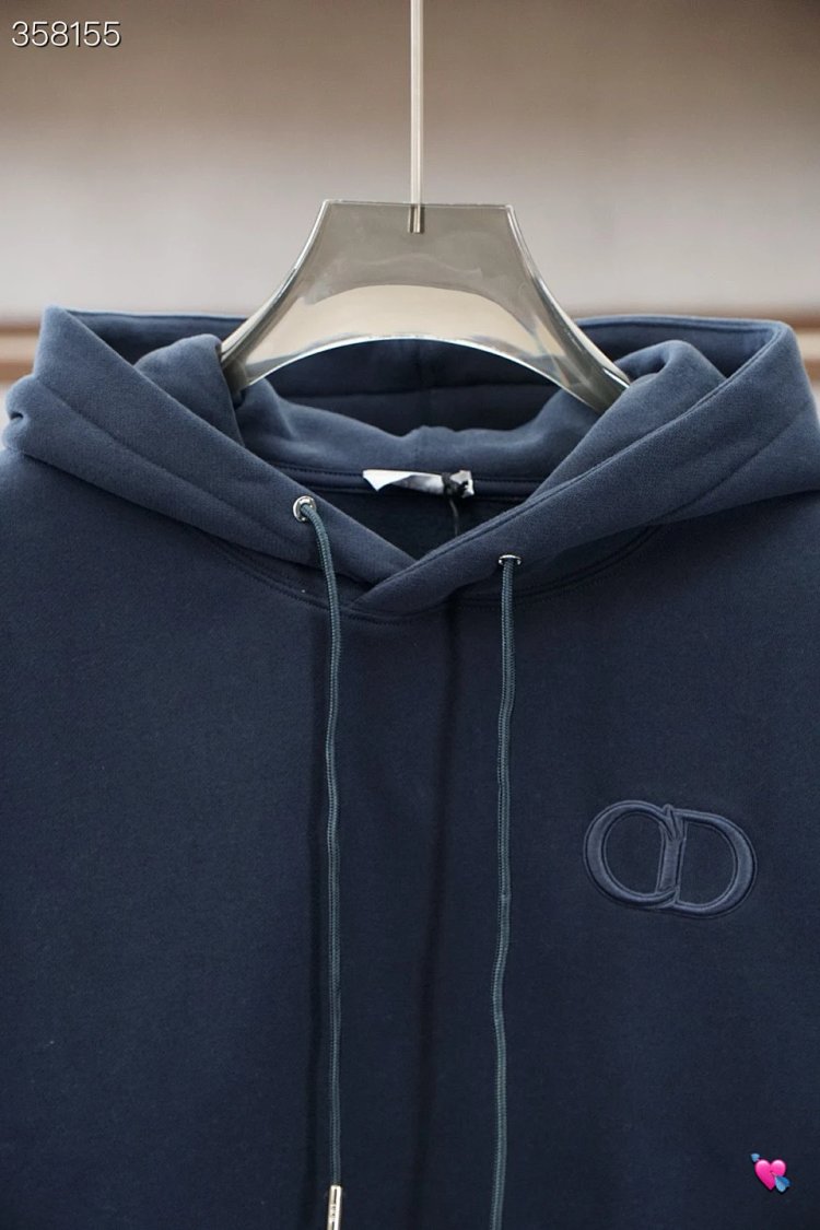 DiorDior classic CD embroidered hooded pure cotton men's fashionable casual hooded sweatshirt | Suup