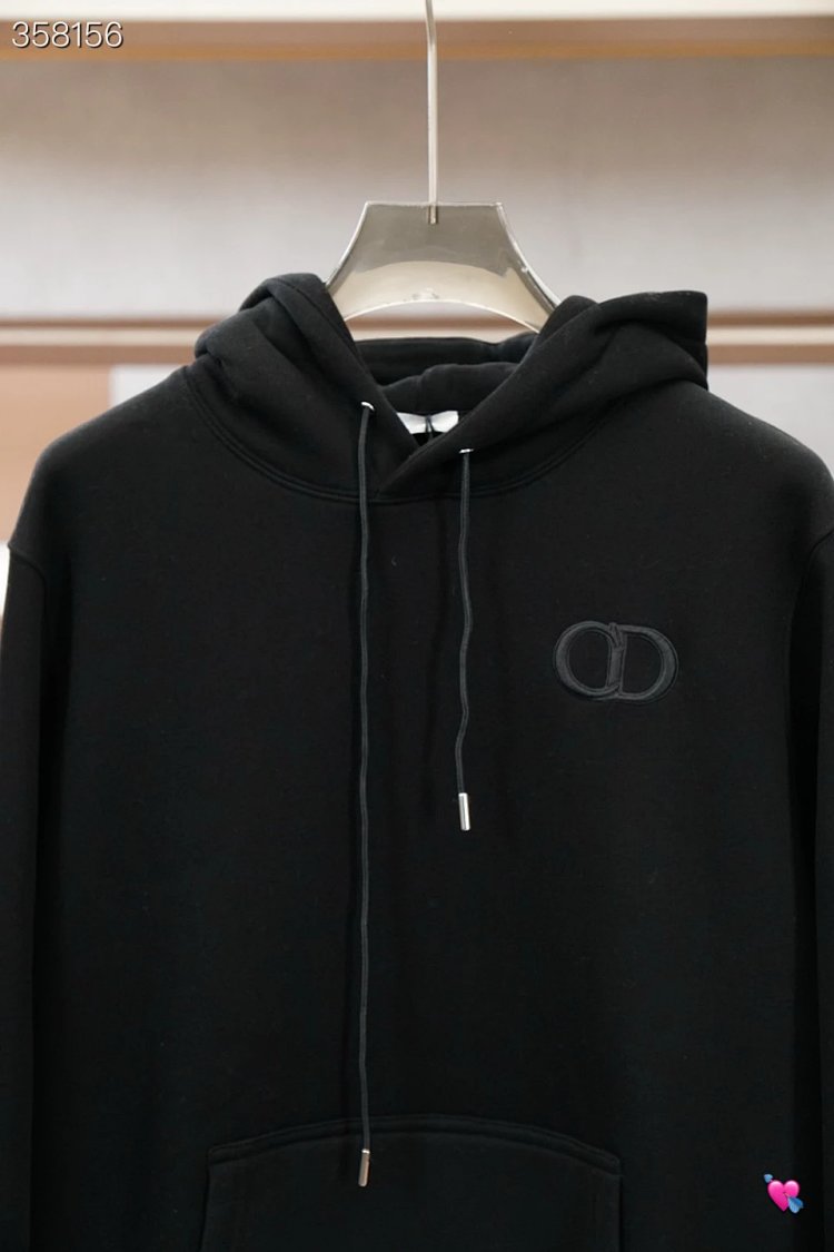 DiorDior classic CD embroidered hooded pure cotton men's fashionable casual hooded sweatshirt | Suup