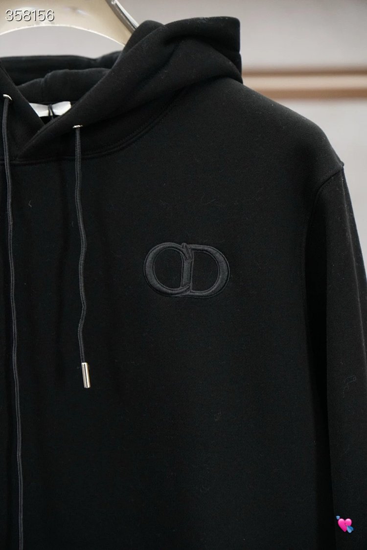 DiorDior classic CD embroidered hooded pure cotton men's fashionable casual hooded sweatshirt | Suup