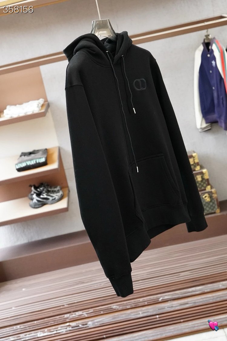 DiorDior classic CD embroidered hooded pure cotton men's fashionable casual hooded sweatshirt | Suup