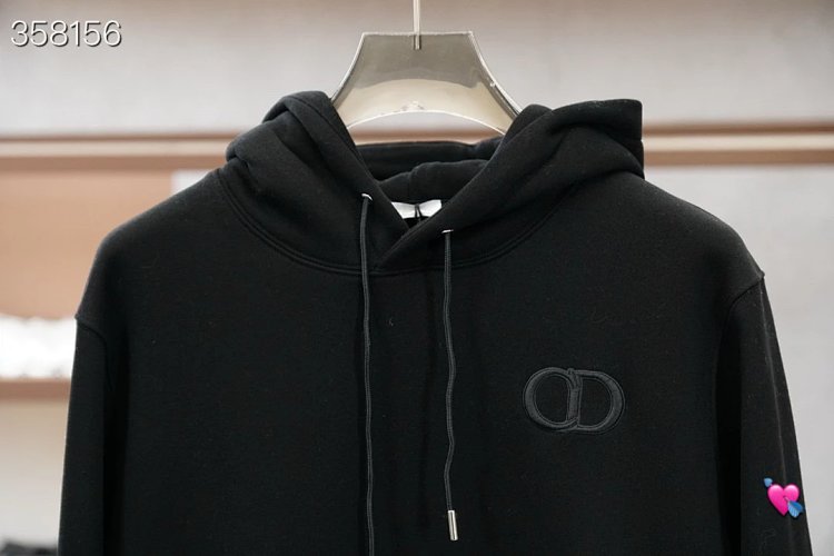DiorDior classic CD embroidered hooded pure cotton men's fashionable casual hooded sweatshirt | Suup