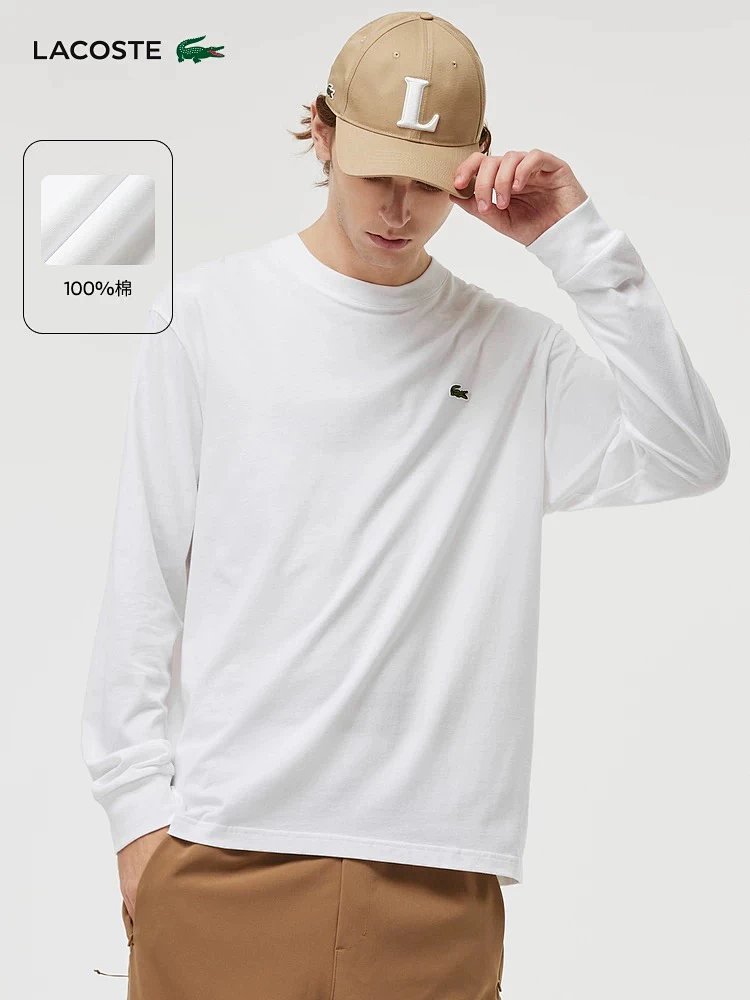 LACOSTE  French crocodile men's pure cotton round neck long sleeved T-shirt TH7307 | Suuperbuy Sprea