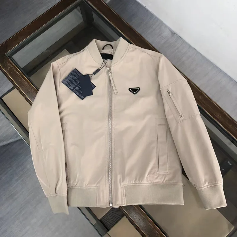 Prada men's jacket baseball collar zipper jacket cardigan solid color men's casu