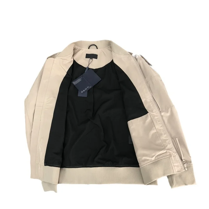 Prada men's jacket baseball collar zipper jacket cardigan solid color men's casual | Suuperbuy Sprea