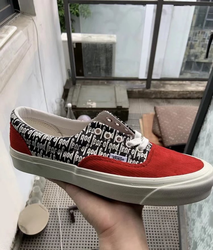 Vans board shoes, one foot low cut shoesFear of God x Vans Era 95 dx white black fog  | Suuperbuy Sp