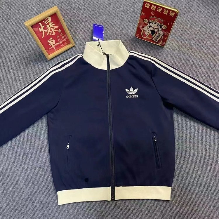 Adidas Clover Jacket Double Zipper Men's and Women's Embroidered Trendy Jacket | Suuperbuy Spreadshe