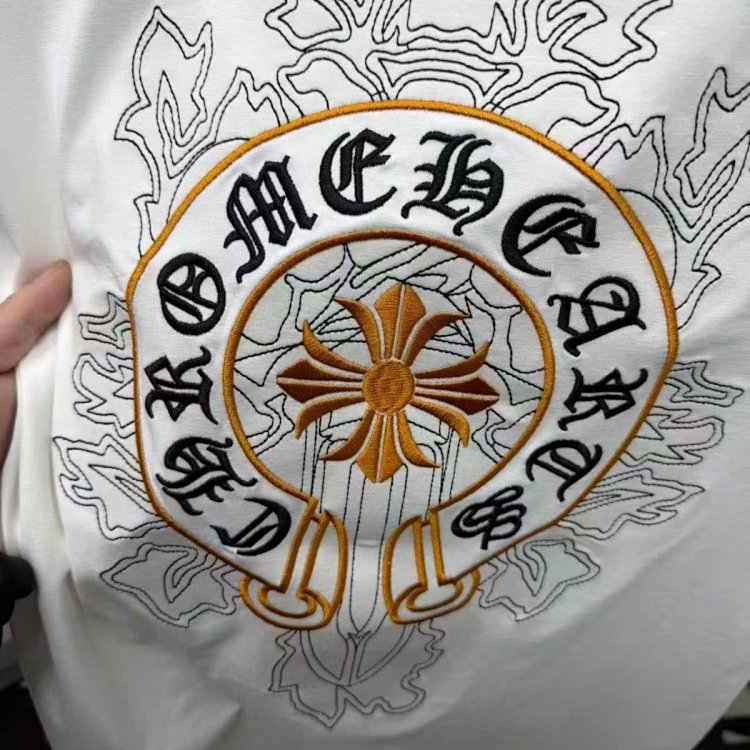 Chrome Hearts Light Luxury Embroidered Short Sleeve T-shirt Black and White Unisex | Suuperbuy Sprea
