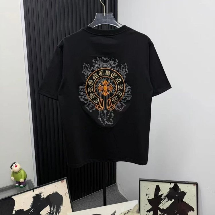 Chrome Hearts Light Luxury Embroidered Short Sleeve T-shirt Black and White Unisex | Suuperbuy Sprea