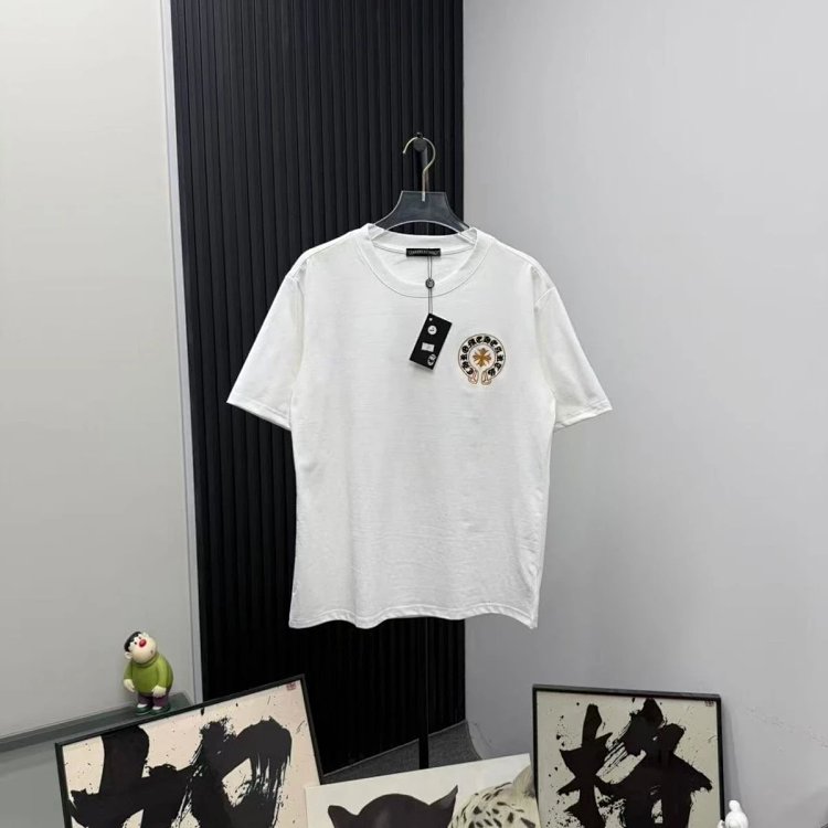 Chrome Hearts Light Luxury Embroidered Short Sleeve T-shirt Black and White Unisex | Suuperbuy Sprea