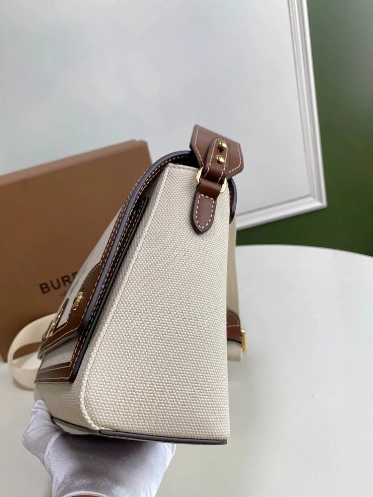 Burberry crossbody bag, single shoulder women's bag, Vintage plaid patchwork leather, Note crossbody