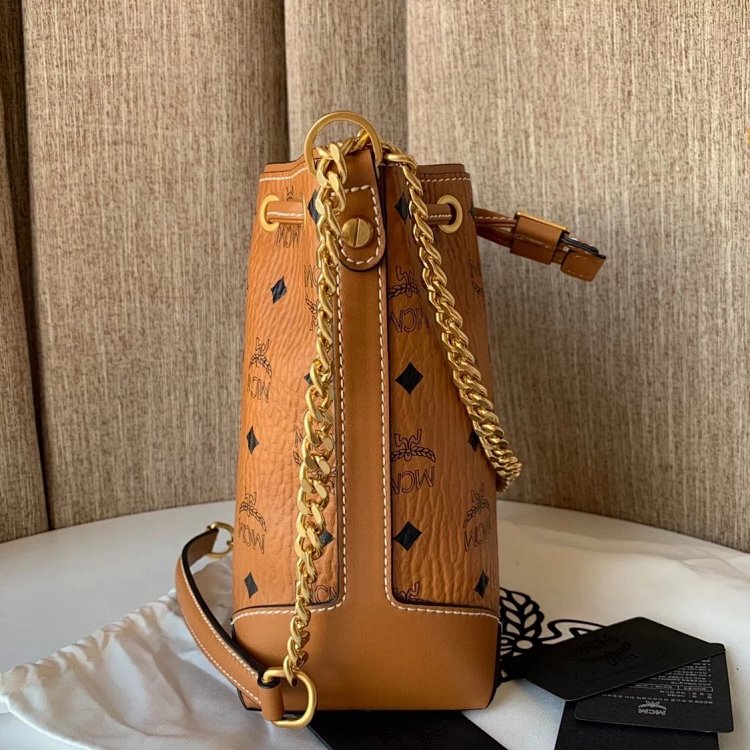 MCM Mini Drawstring Bucket Bag Imported Original Single Handbag Shoulder Bag Crossbody Bag | Suuperb