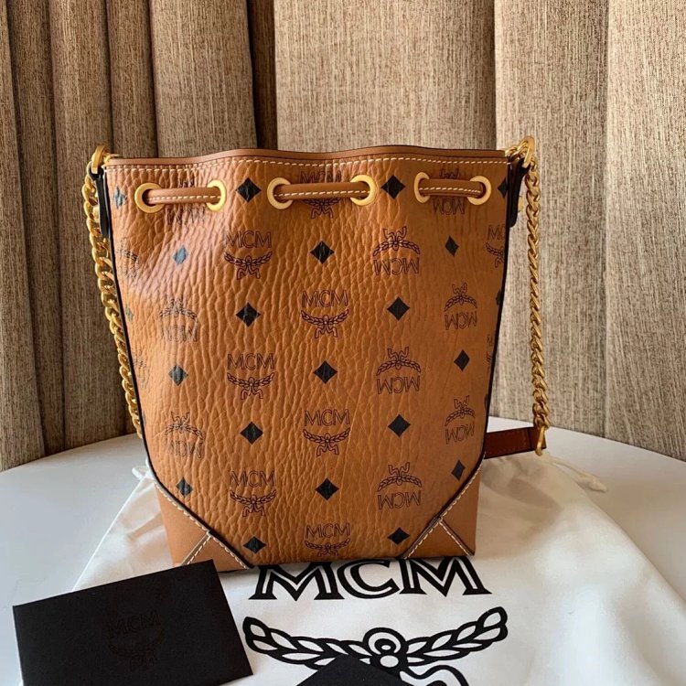 MCM Mini Drawstring Bucket Bag Imported Original Single Handbag Shoulder Bag Crossbody Bag | Suuperb