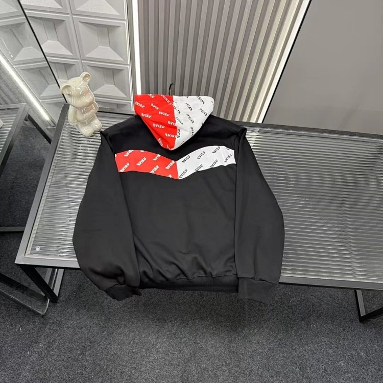 EVISU hooded red and white hoodie | Suuperbuy Spreadsheet