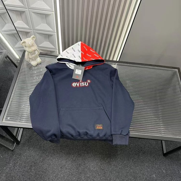 EVISU hooded red and white hoodie | Suuperbuy Spreadsheet