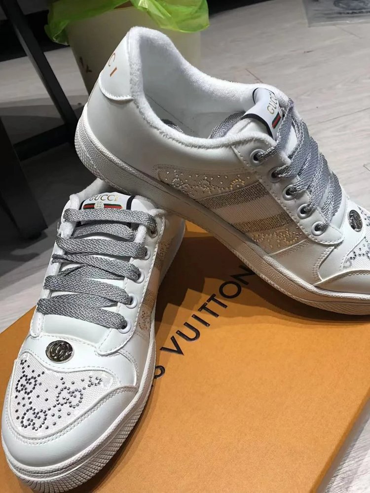 GUCCI dirty shoes, white rhinestone style fashionable board shoes | Suuperbuy Spreadsheet