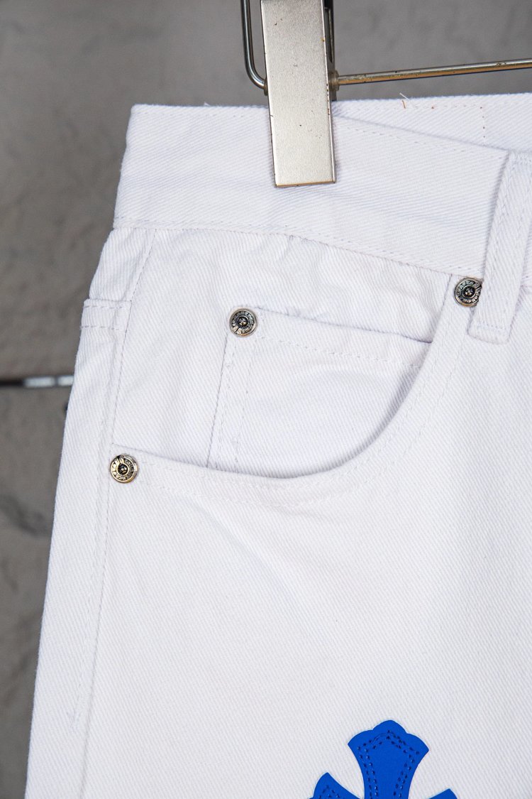 Chrome Hearts  Cross white blue label leather jeans pants | Suuperbuy Spreadsheet