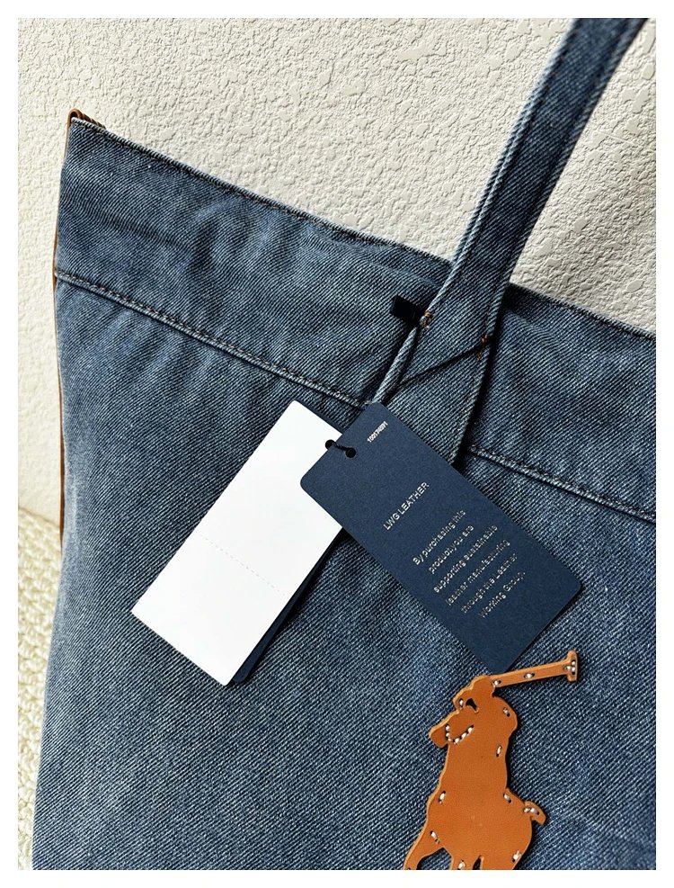 Ralph Lauren  Washed denim blue tote bag | Suuperbuy Spreadsheet