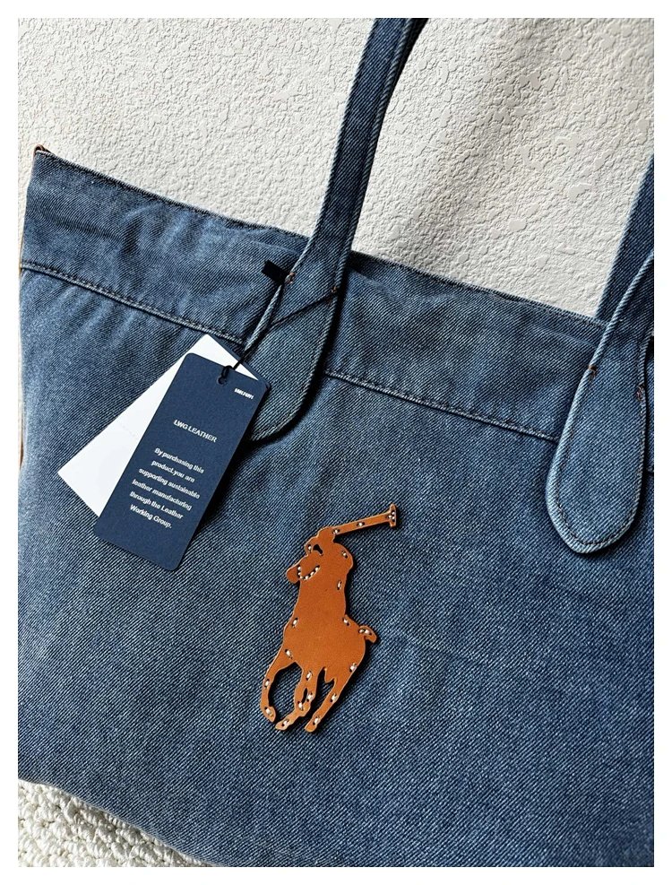 Ralph Lauren  Washed denim blue tote bag | Suuperbuy Spreadsheet