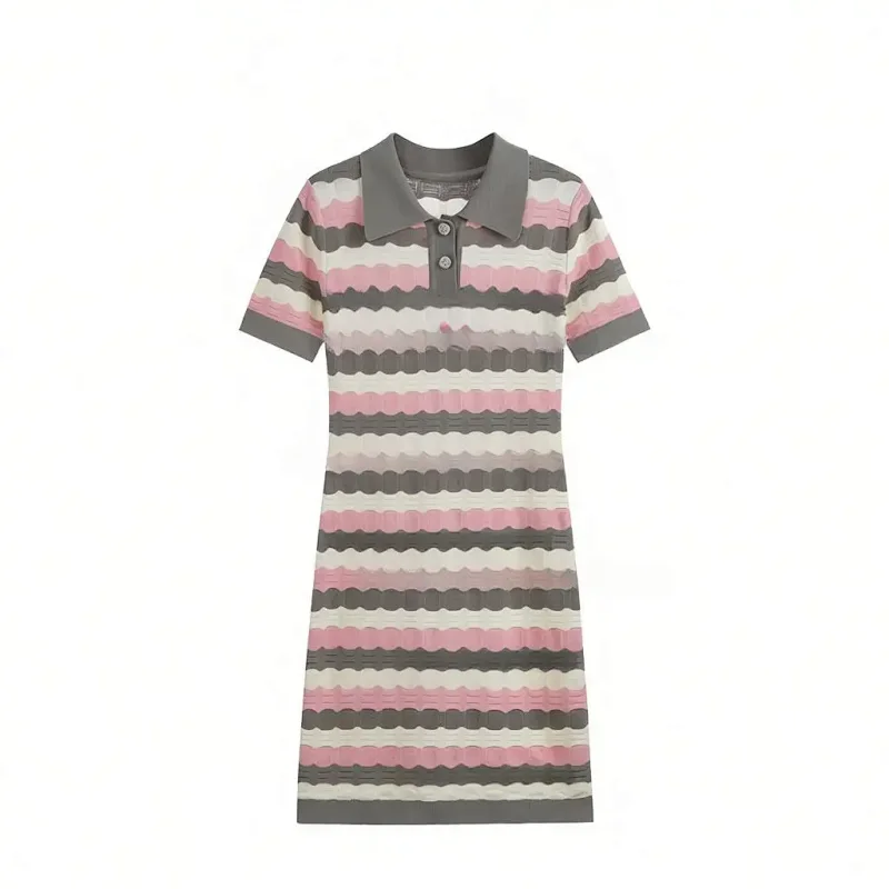 Summer new socialite small fragrant style striped French knitted dress | Suuperbuy Spreadsheet