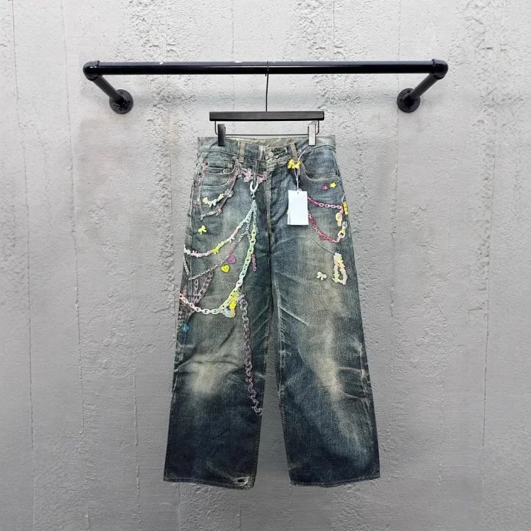 Gucci 199625 Retro Jeans High-speed Rail Chain Early Spring Ac Version Street Printing Home
