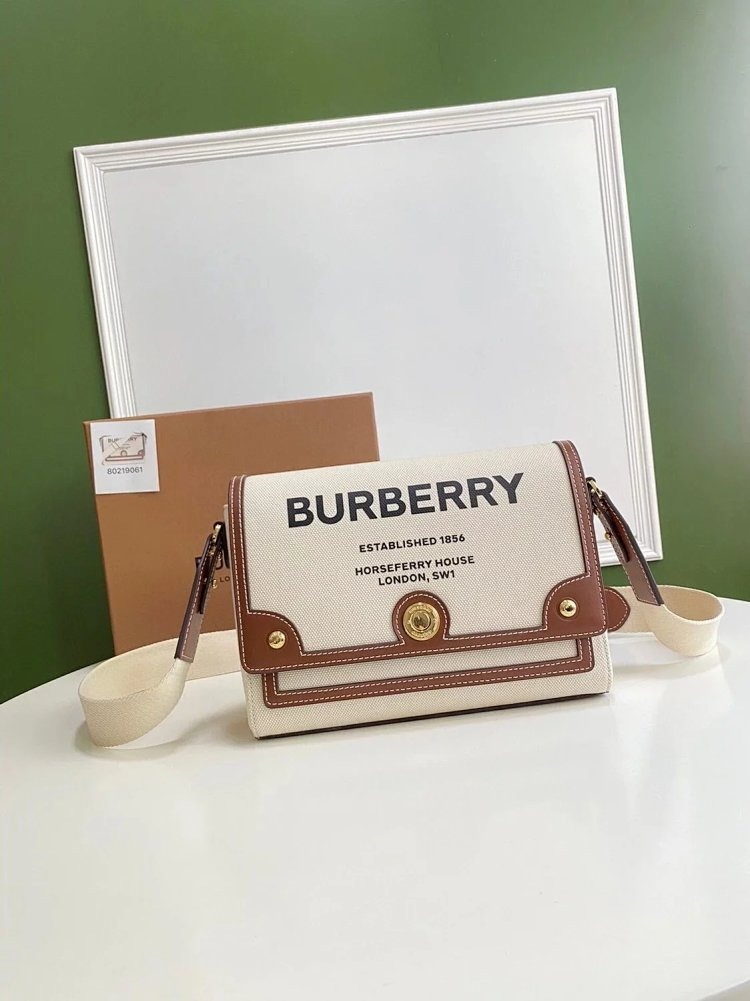 Burberry Crossbody Bag, Single Shoulder Women's Bag, Vintage Plaid Patchwork Leather, Note Crossbody Bag